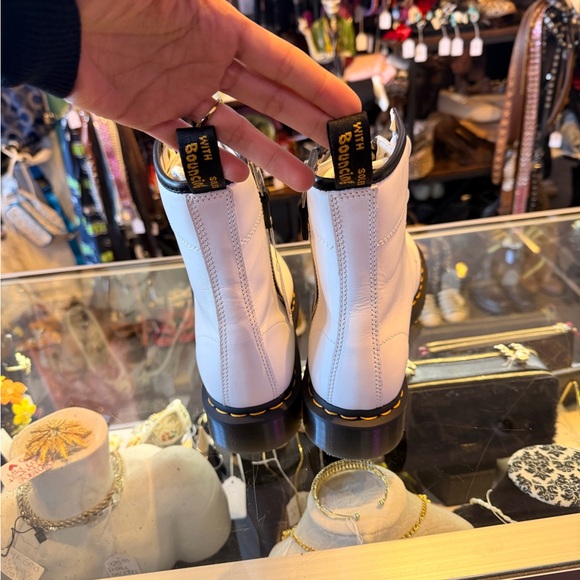 White Dr. Martens Combat Boots - Picture 6 of 6